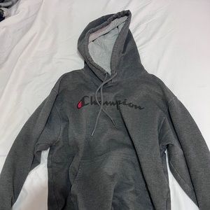 GREY CHAMPION PULLOVER HOODIE